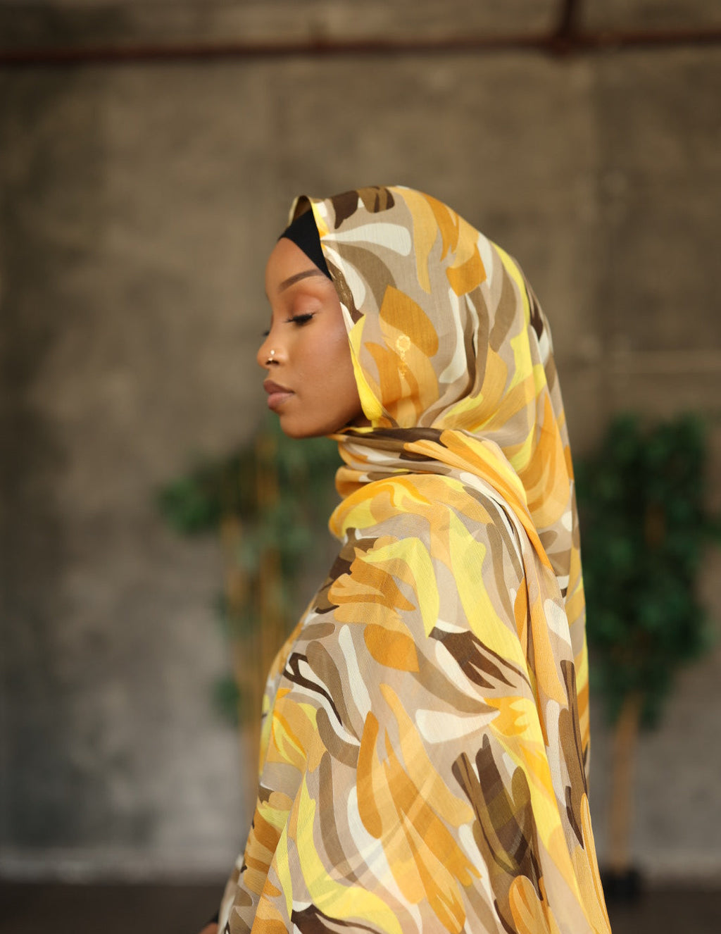 (Yellow) ZAKIYA Hijab (Chiffon)