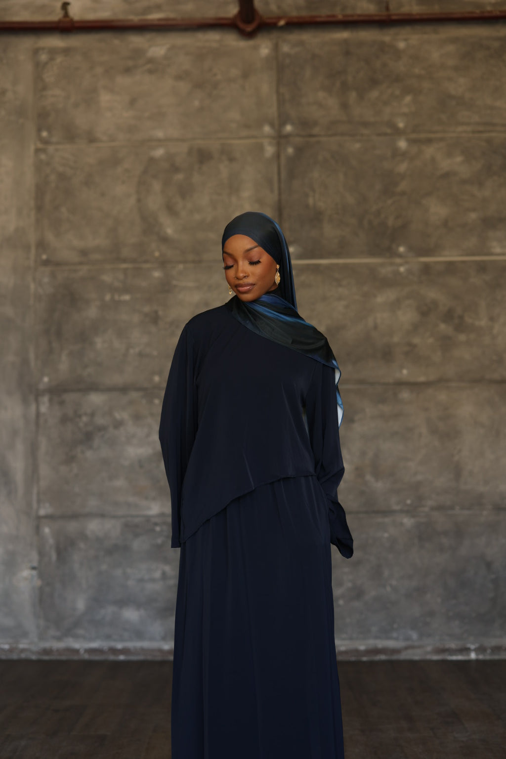 PREORDER (Navy) Basic Maxi Skirt (Part Of A Set)