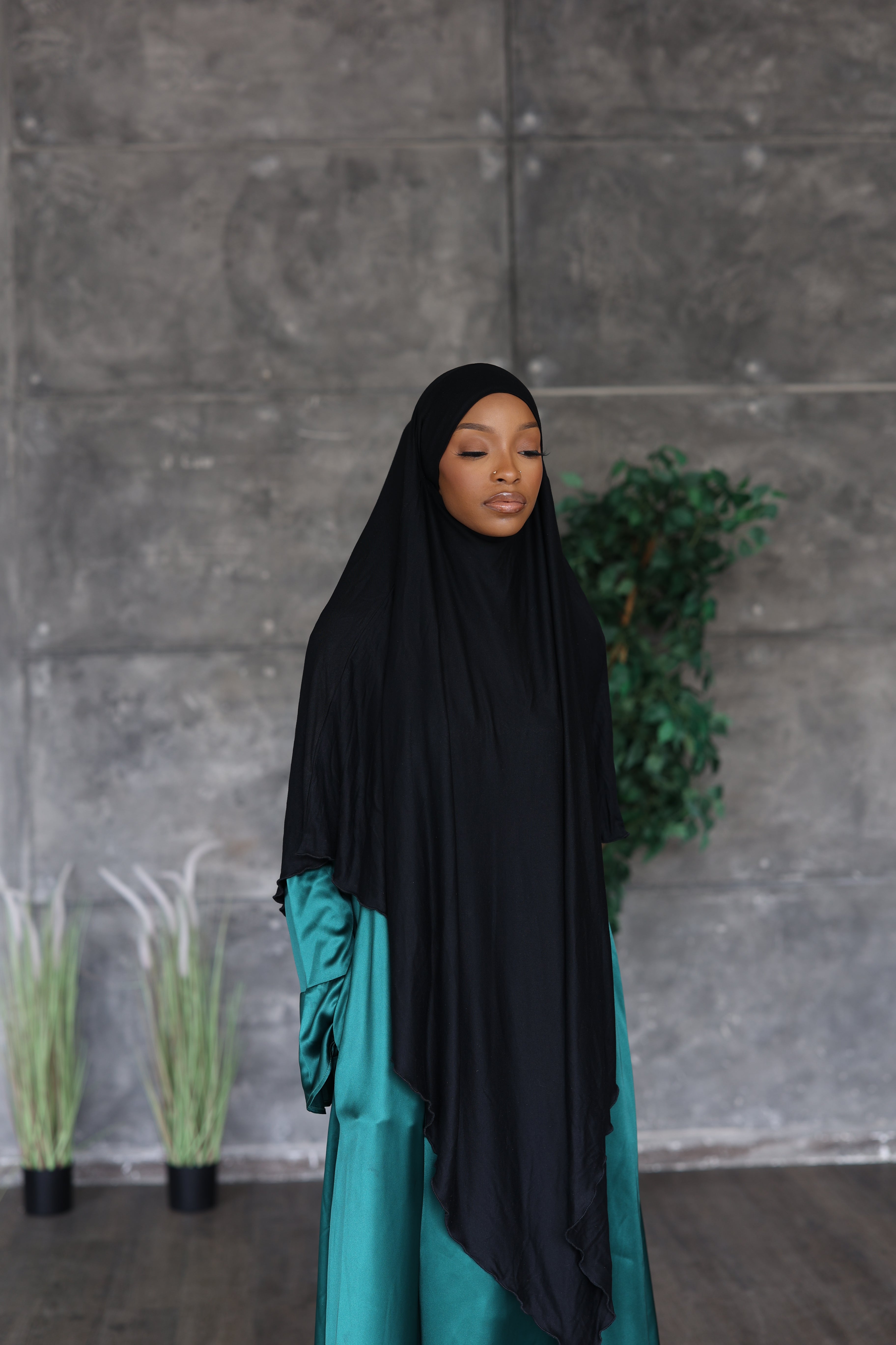 (Black) Khimar (Jersey)