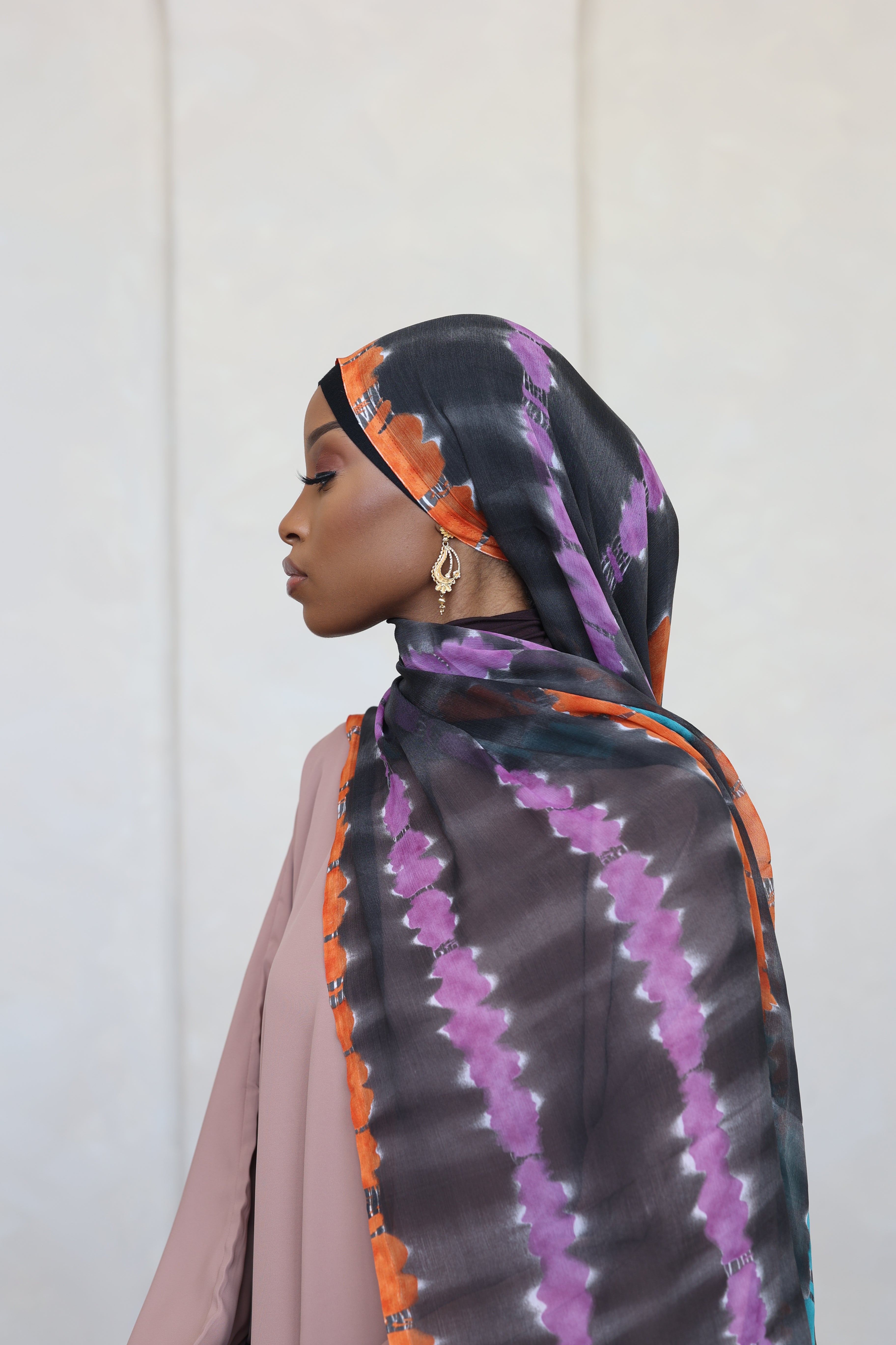 (Black) WAJIHA Hijab (Chiffon)