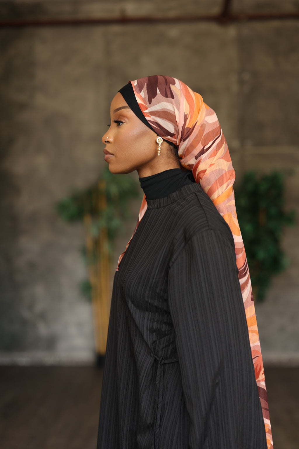 (Orange) ZAKIYA Hijab (Chiffon)