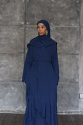 (Navy) Chiffon Wrap Dress
