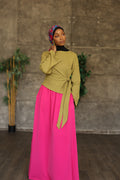 (Pink) Basic Maxi Skirt