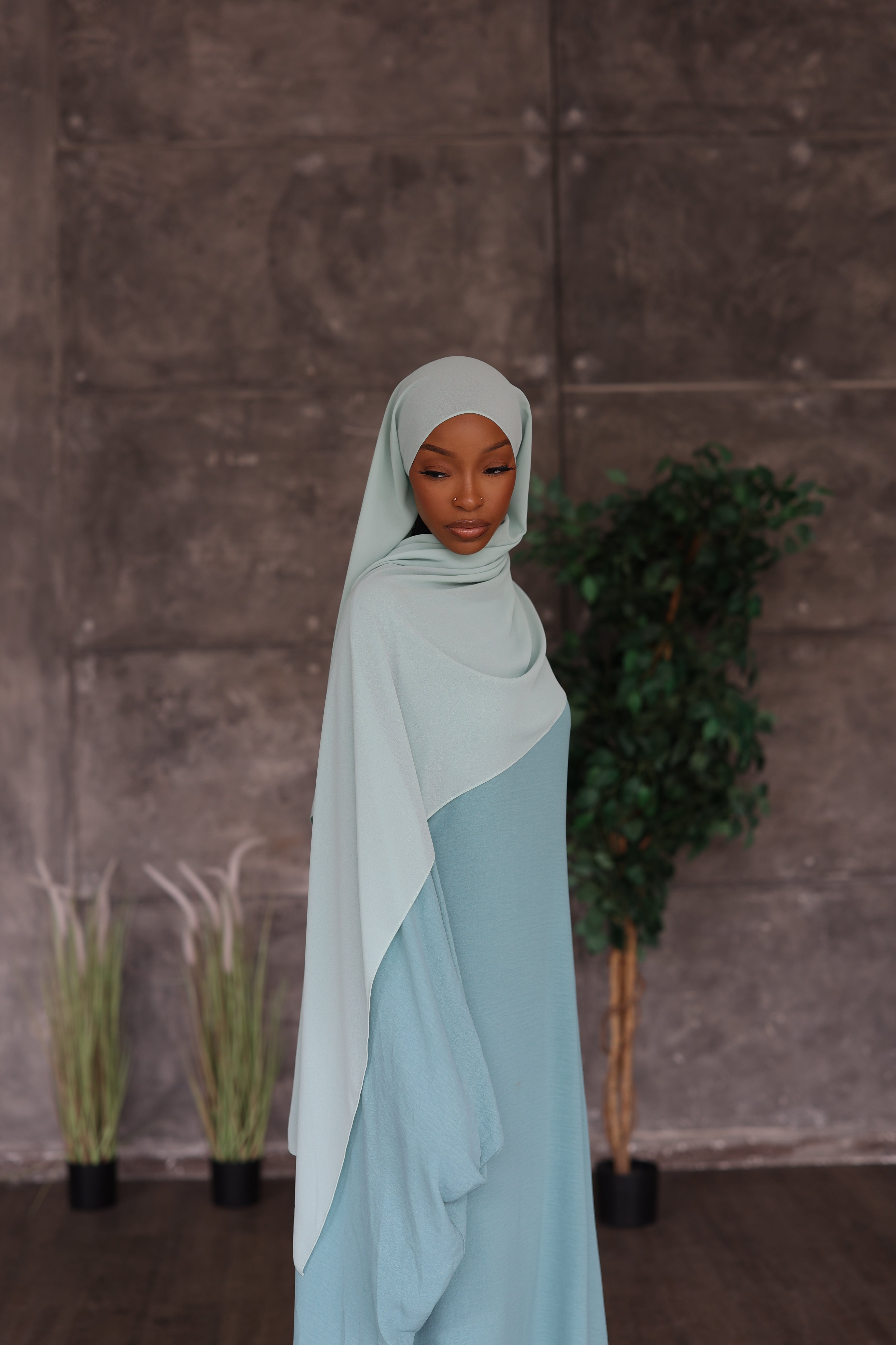 Mint Blue Hijab (Chiffon)