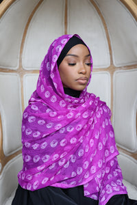Imperfection on (Purple) ABIOLA Hijab (Chiffon)