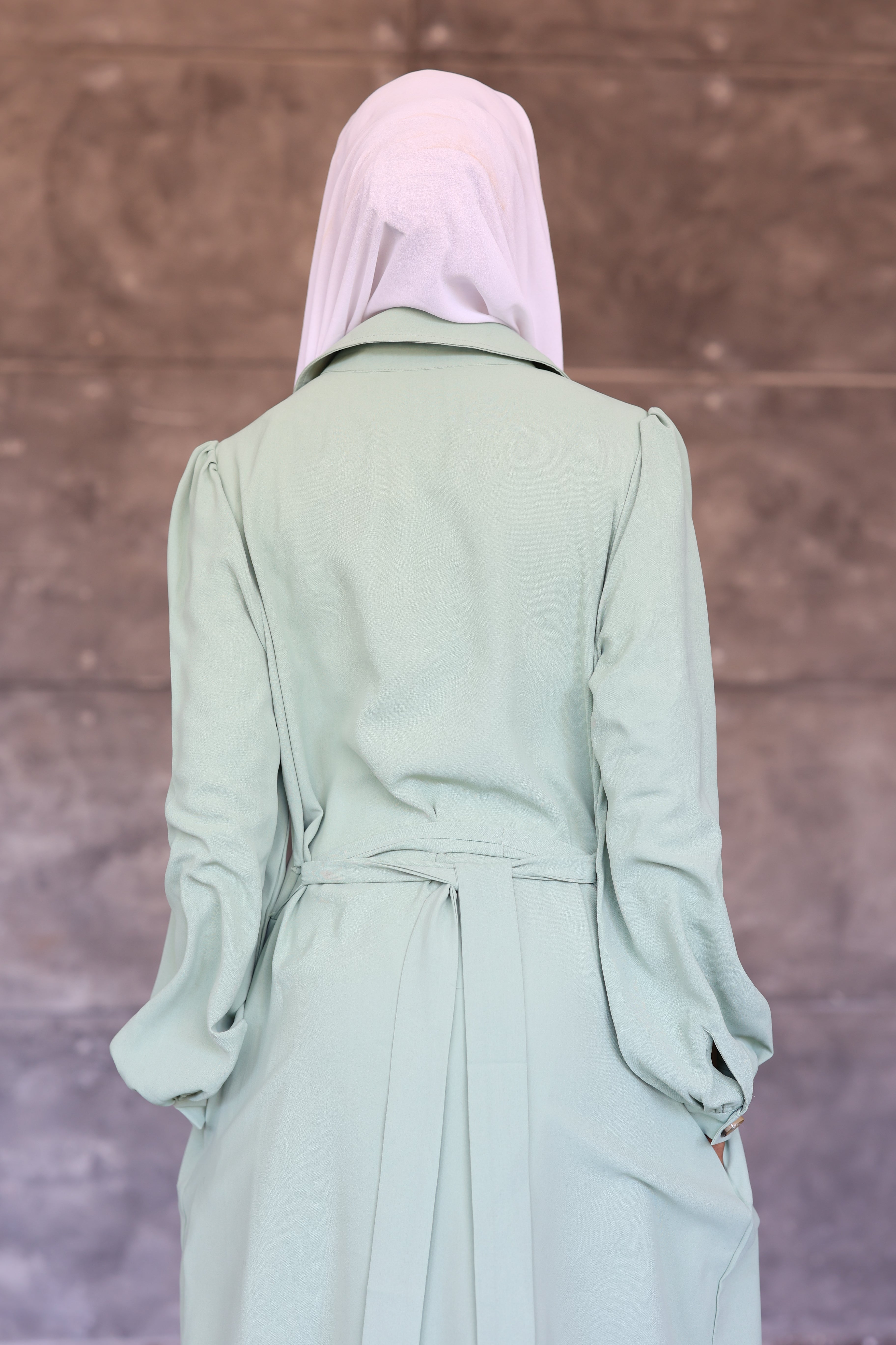 Casual Button Shirt Dress (Mint)