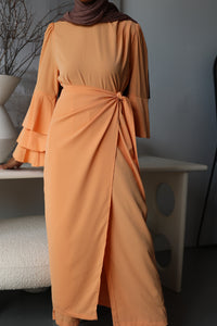 (Light Orange) Elegant Wrap Jumpsuit