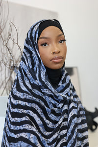 (Black) DELU Hijab (Chiffon)