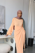 (Light Orange) Elegant Wrap Jumpsuit