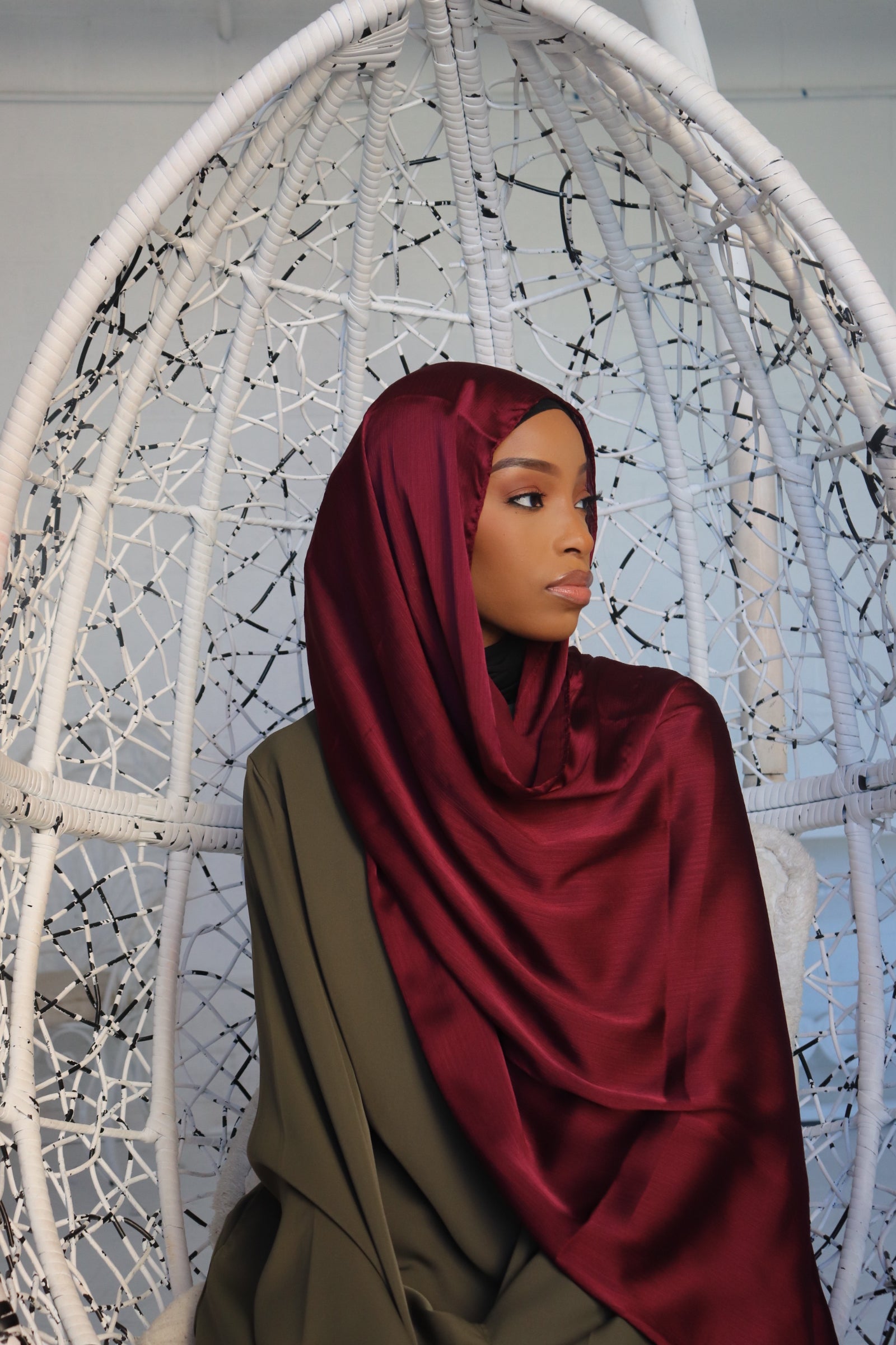 (Maroon) Satin Hijab