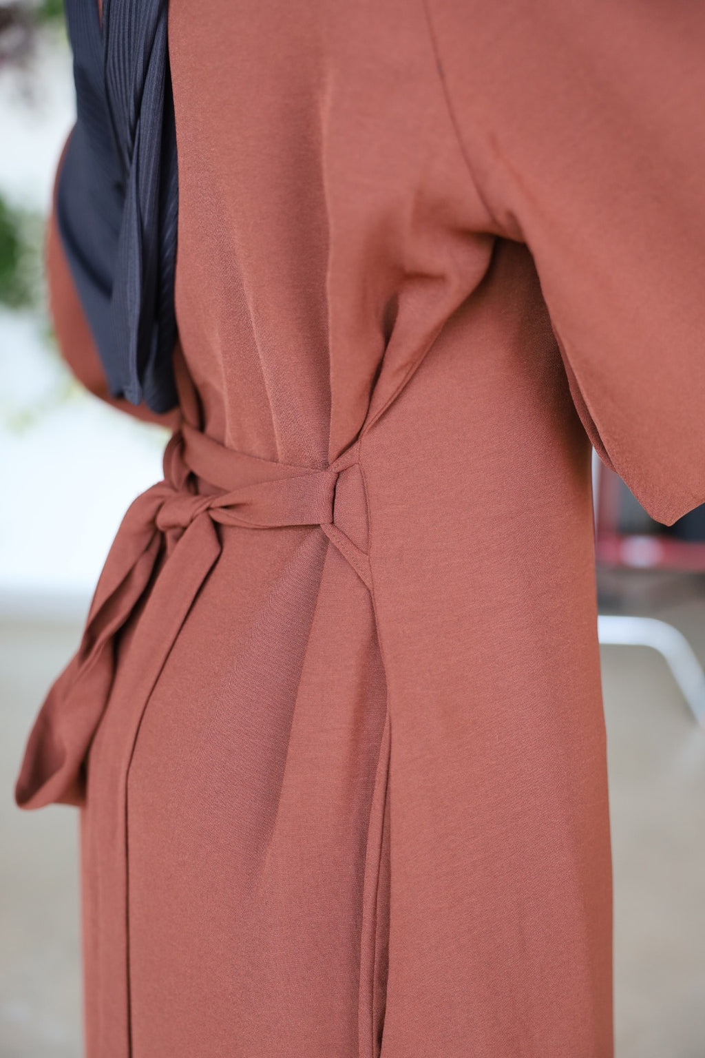 Casual Button Shirt Dress (Brown)