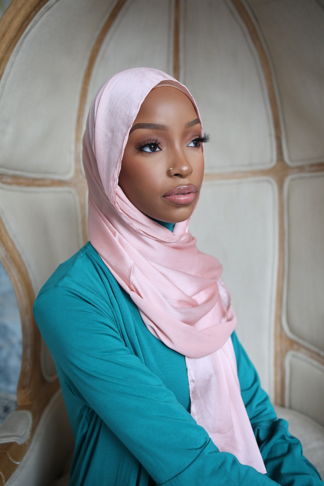 (Light Pink) Satin Hijab