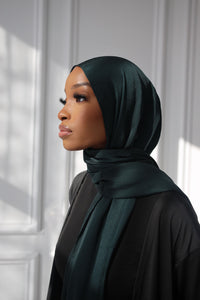 (Dark Green) Satin Hijab