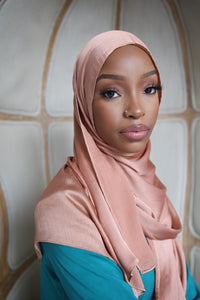 (Light Peach) Satin Hijab