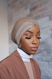 Crosstube Hijab Cap (Brown)