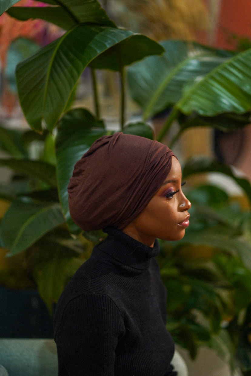 Crosstube Hijab Cap (Dark Brown)
