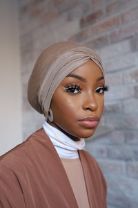 Crosstube Hijab Cap (Brown)