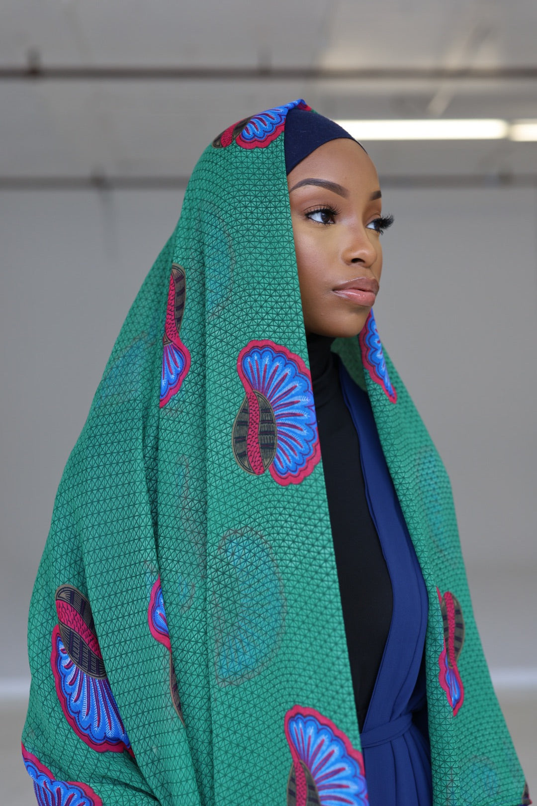 Green AZIZA Hijab (Chiffon)
