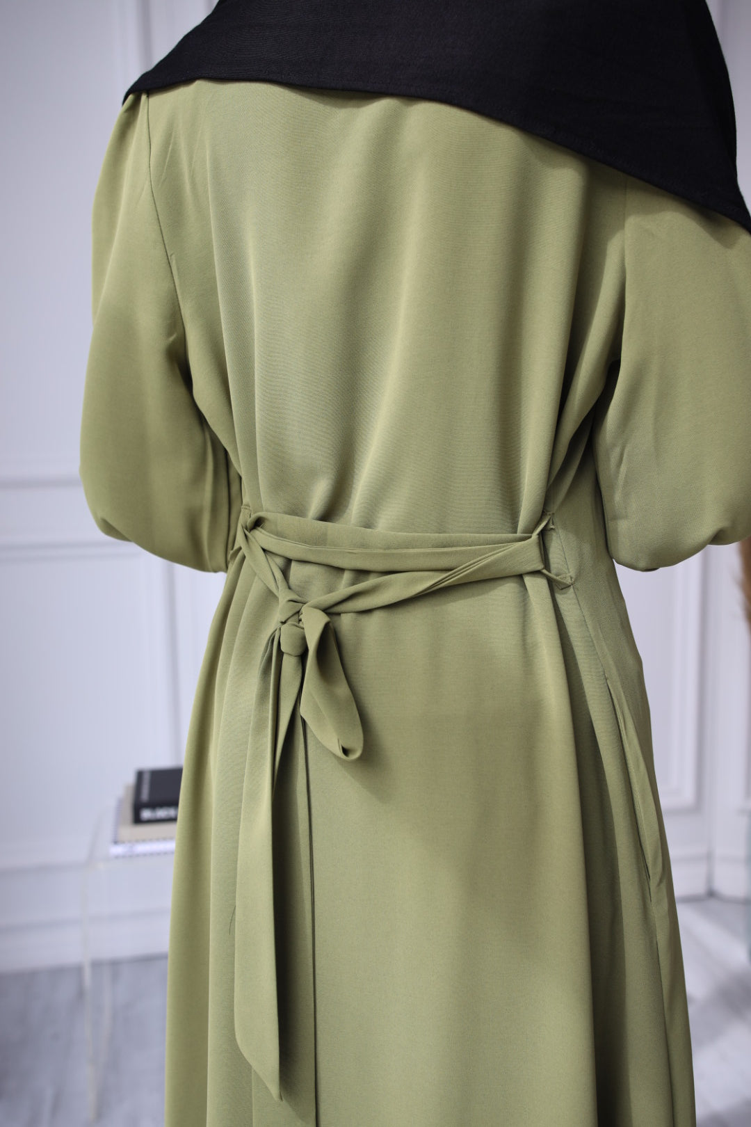 Casual Button Shirt Dress (Olive)