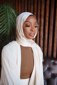 (Beige) Satin Hijab